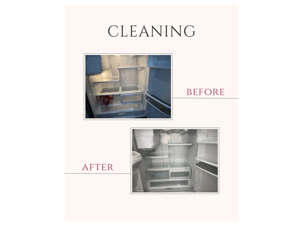 Refrigerator cleaning before and after